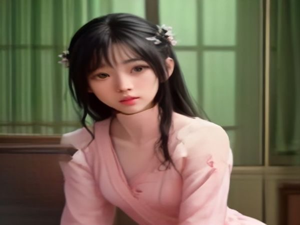 笔记本电脑屏幕亮着影视播放界面,键盘上放着无线鼠标,人物手部正在操作,背景是书架
